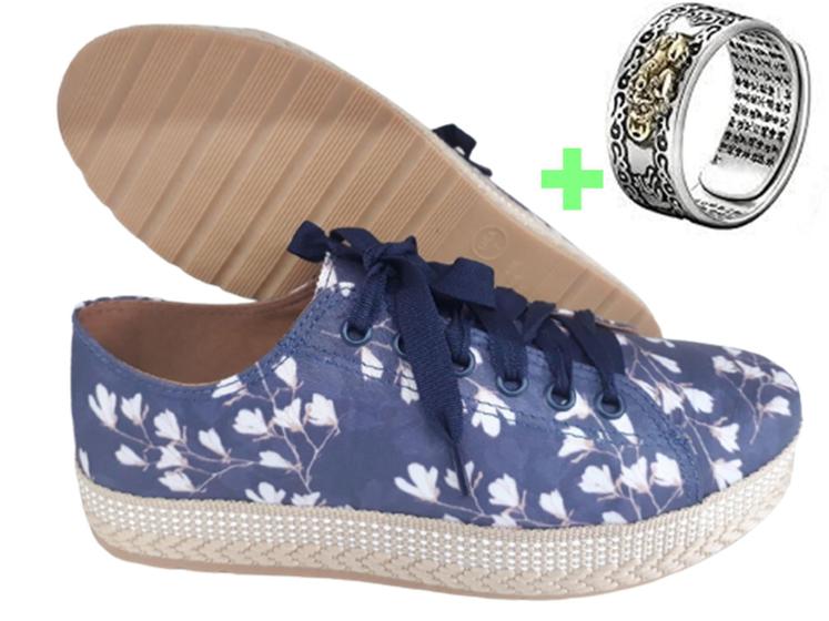 Imagem de Kit Tenis Red Sun Floral + Anel Feng Shui Pixiu
