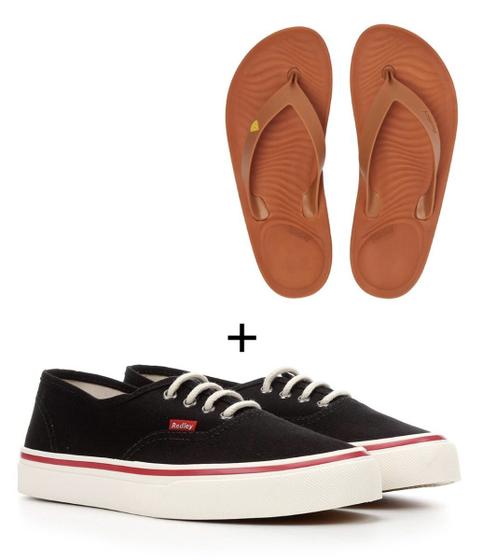 Imagem de Kit Tênis Redley Originals Preto + Chinelo Redley Solar