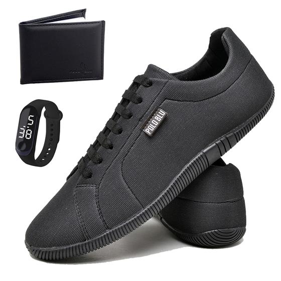 Imagem de Kit Tenis Sapatenis masculino Confortável Casual estilo clássico com Carteira e Relógio Ref 900 K203