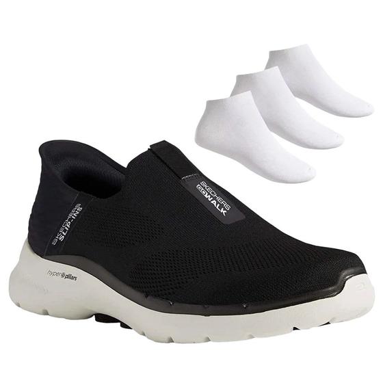 Imagem de Kit Tênis Skechers Go Walk 6 Masculino + 3 Pares de Meias