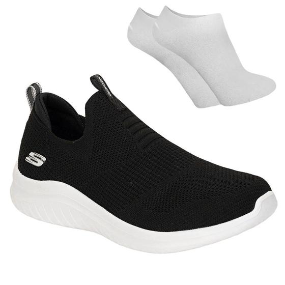 Imagem de Kit Tênis Skechers Ultra Flex 2.0 Feminino + Par De Meia