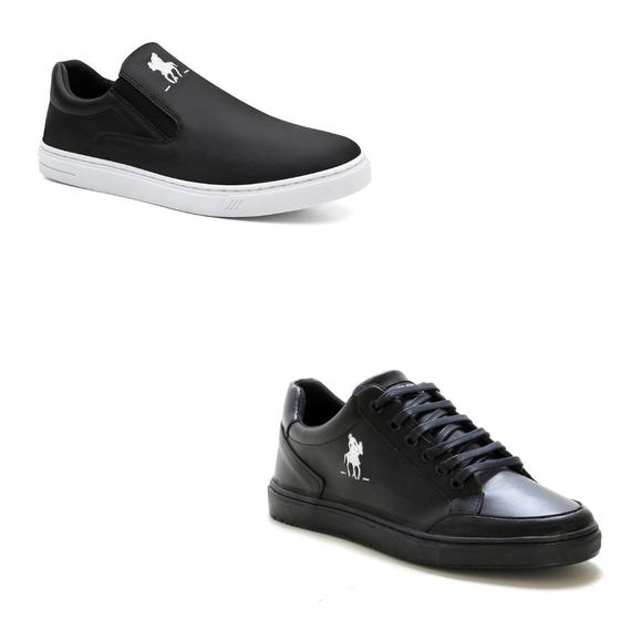 Imagem de Kit Tênis Slip On Masculino Polo Plus + Tênis Casual Confortável