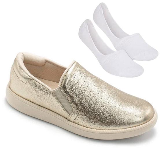 Imagem de Kit Tênis Usaflex Slip On Feminino + Par De Meia