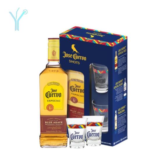 Imagem de Kit Tequila Jose Cuervo 750ml + 2 copos Shot