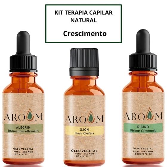 Imagem de Kit terapia capilar natural - Óleos vegetal Alecrim, Ojon e Castor (Rícino )- 30 ML Cada