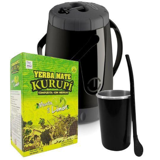 Kit Tereré 1 Garrafa Térmica 2,5L Unitermi 1 Cuia e Bomba Preta Aports 1 Erva Kurupi 500g Menor preço em Kit Tereré 1 Garrafa Térmica 2,5L Unitermi 1 Cuia e Bomba Preta Aports 1 Erva Kurupi 500g