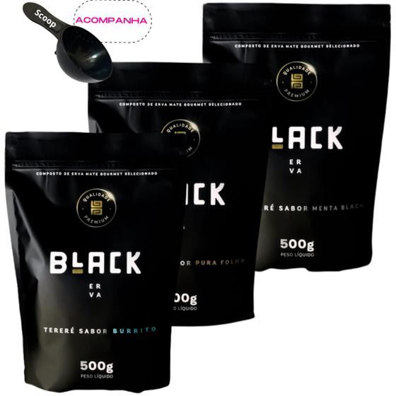 Imagem de KiT Tereré 3 Pacotes Black Erva Mate Personalizado Gourmet Premium Escolha sua Combinação