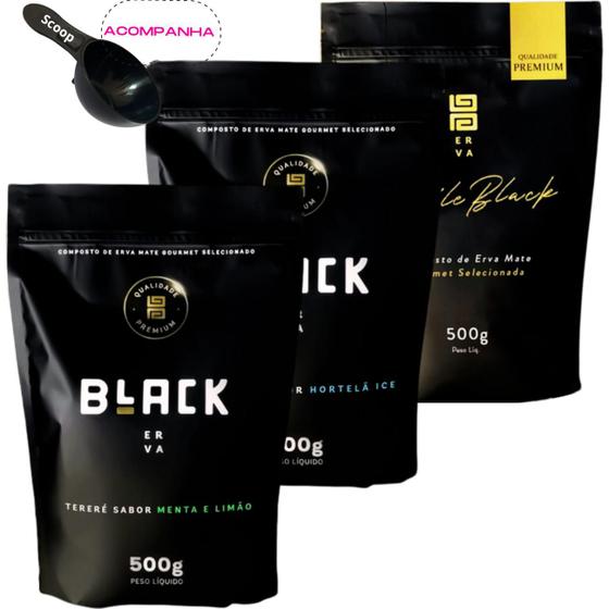 Imagem de KiT Tereré 3 Pacotes Black Erva Mate Personalizado Gourmet Premium Escolha sua Combinação