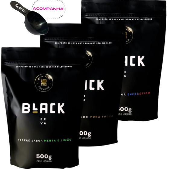 Imagem de KiT Tereré 3 Pacotes Black Erva Mate Personalizado Gourmet Premium Escolha sua Combinação