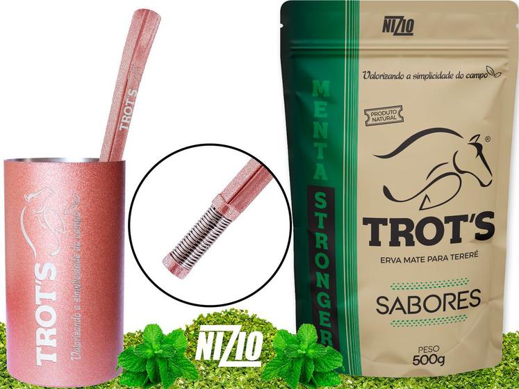 Imagem de Kit Terere Rosa Copo Redondo Bomba Quadrada Menta Stronger