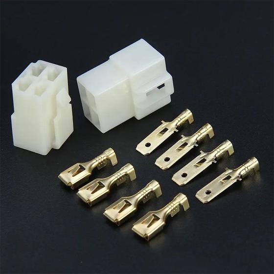 Imagem de Kit Terminal Conector 4 Vias Com Trava Pacote C/ 10 Kits