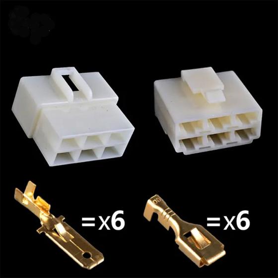 Imagem de Kit Terminal Conector 6 Vias C Trava Pct C 10 Jgs