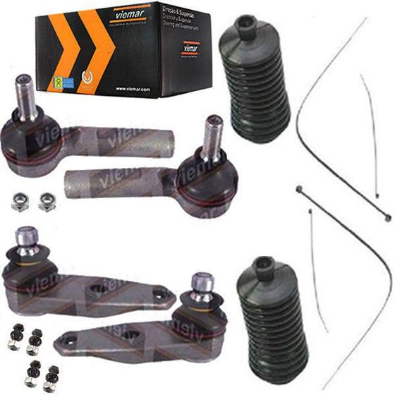 Kit terminal direção esquerdo direito + pivo suspensão direito esquerdo + coifa caixa direção - clio 1999 á 2001 - kit00755 Menor preço em Kit terminal direção esquerdo direito + pivo suspensão direito esquerdo + coifa caixa direção - clio 1999 á 2001 - kit00755