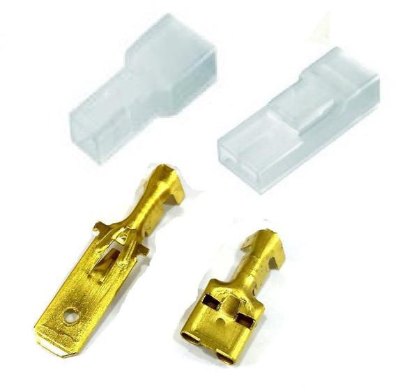 Kit Terminal Macho 6,3mm e Terminal de encaixe Femea e Capas Menor preço em Kit Terminal Macho 6,3mm e Terminal de encaixe Femea e Capas