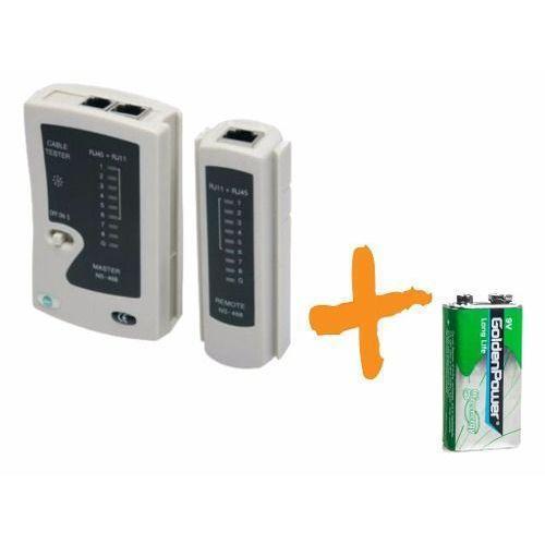 Kit Testador Cabo Rede Rj45 Rj11 Telefonia + Bateria 9v - MLS Imagem de Kit Testador Cabo Rede Rj45 Rj11 Telefonia + Bateria 9v