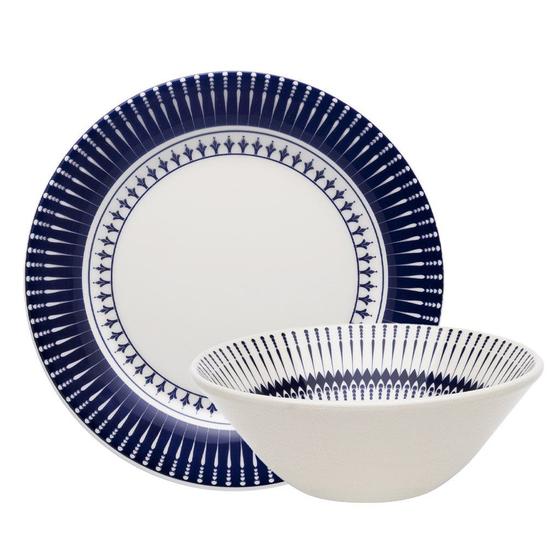 Imagem de Kit Tigelas Bowl e Pratos de Sobremesa 12 Peças Biona Colb Oxford Cerâmica