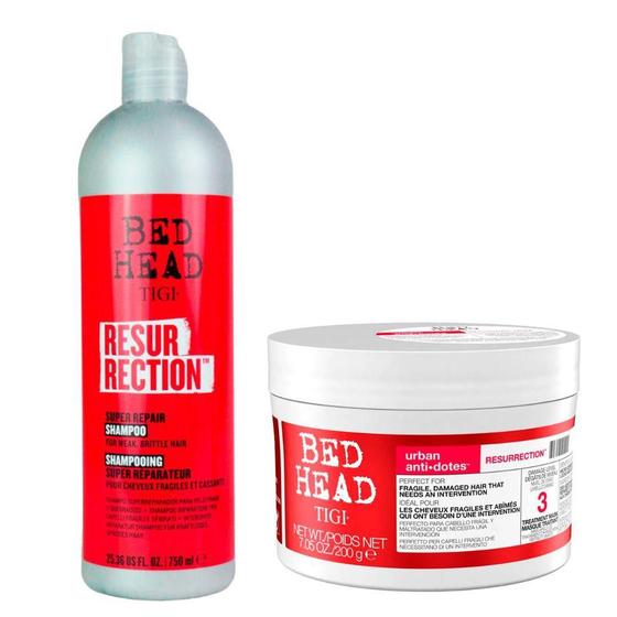 Imagem de Kit Tigi Bed Head Resurrection Shampoo 750Ml E Máscara 200Ml