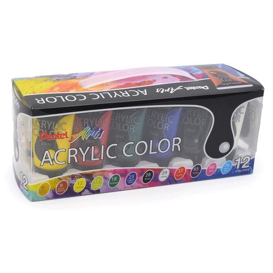 Imagem de Kit Tinta Acrylic Color Pentel - 12 Cores