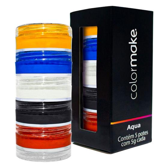 Imagem de Kit Tinta Facial Aqua Cores Primárias- 5 Unidades