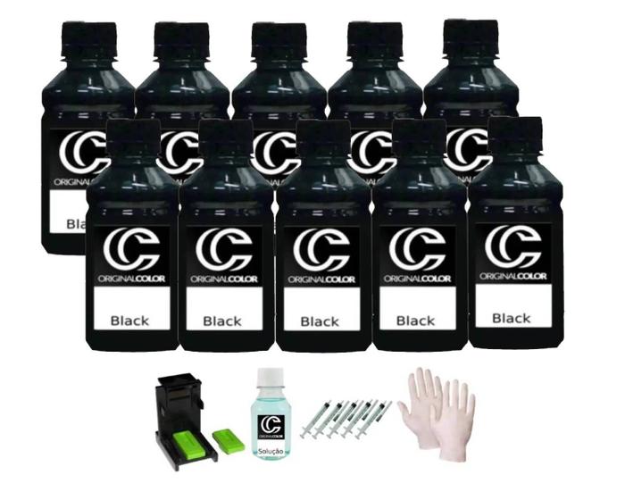 Imagem de Kit Tinta Recarga 10l Black 662 664 122 60 145 74 21