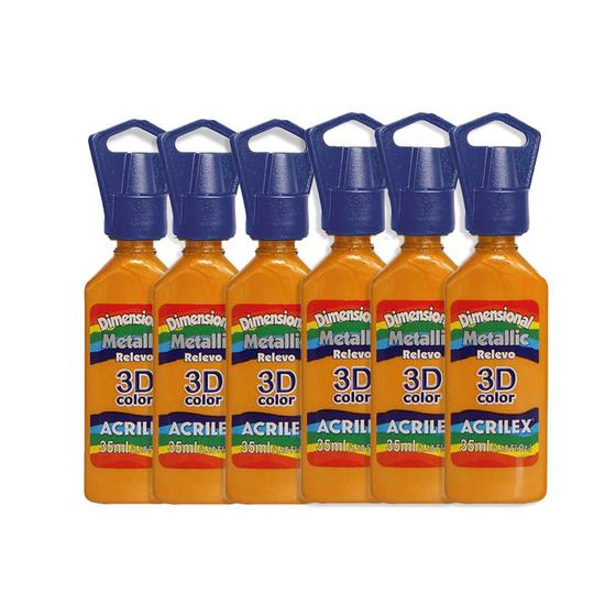 Kit Tinta Tecido Metálica 35ml c/ 6un Ouro Velho Acrilex Menor preço em Kit Tinta Tecido Metálica 35ml c/ 6un Ouro Velho Acrilex