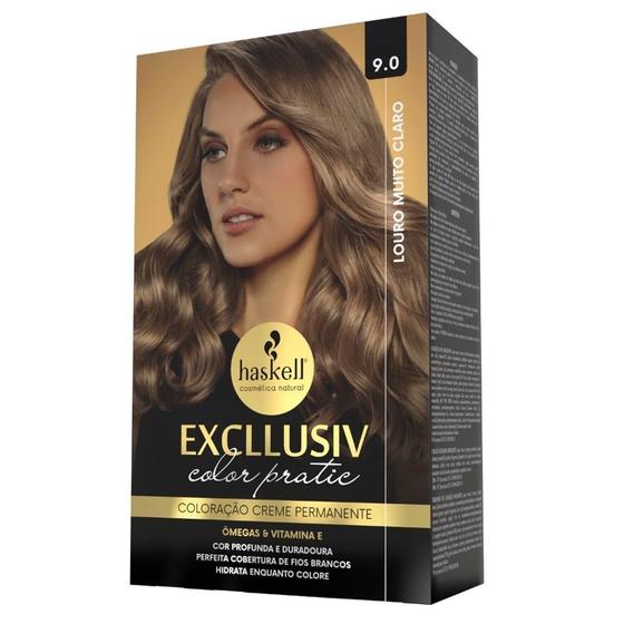 Imagem de Kit Tintura Haskell Excllusiv Color Pratic Louro Muito Claro 9.0