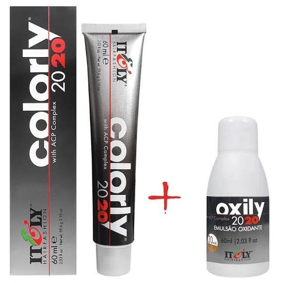 Imagem de Kit Tintura Itely 4N Castanho Claro 60ml + Água Oxigenada 6% 20 volumes 60ml