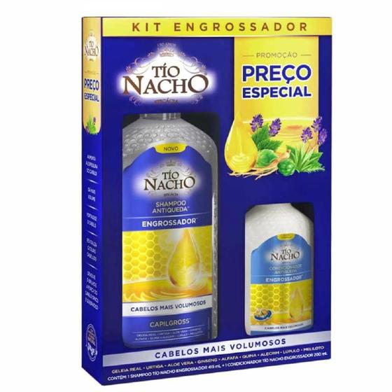 Imagem de Kit Tio nacho antiqueda engrossador shampoo, 1 unidade com 415mL + condicionador, 1 unidade com 200mL