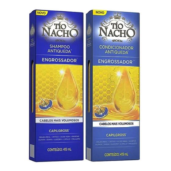 Imagem de Kit Tio nacho engrossador calvicie shampoo condicionador anti queda