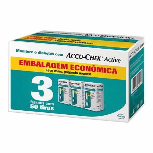 Imagem de Kit Tiras Accu-Chek Active para Controle de Glicemia com 150 tiras