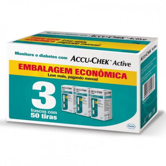 Imagem de Kit tiras de glicemia accu-chek active com 150 unidades - ROCHE DIAGNOSTICA I