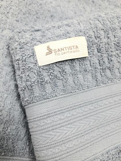 Imagem de Kit toalha de banho e rosto Unique Santista - cor azul claro