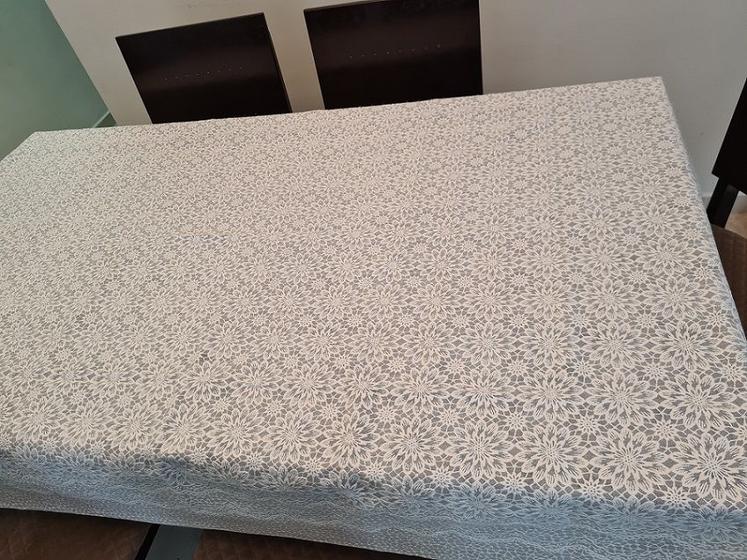 Imagem de Kit Toalha de Mesa 4Lugares Rendada TNT + Toalha de Cristal