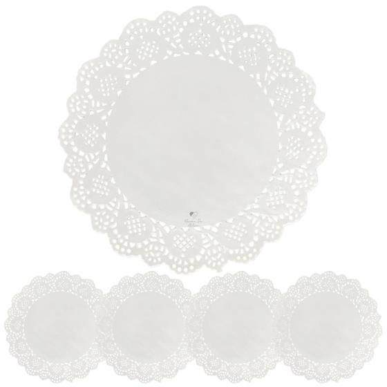 Imagem de Kit Toalha Papel Rendado Doilie 20 cm Branco 200 Unidades