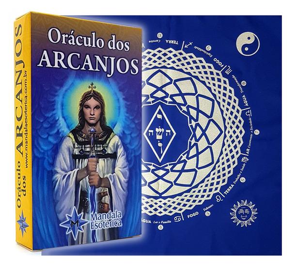 Imagem de Kit Toalha para Tarô Elemental Azul e Oráculo dos Arcanjos
