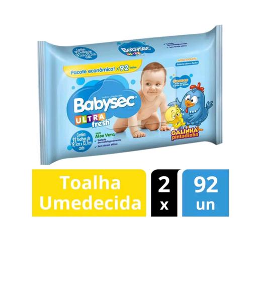 Imagem de Kit Toalha Umedecida Babysec Ultrafresh - Galinha Pintadinha 2 Pacotes 92 unidades cada