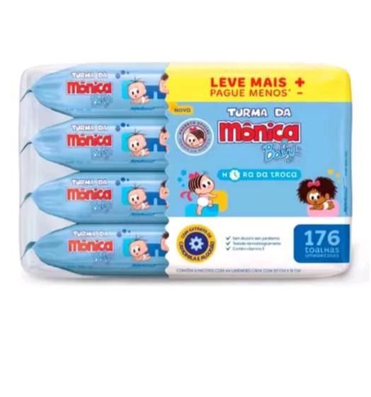 Kit toalhas umedecidas turma da Monica com 44 unidades cada Menor preço em Kit toalhas umedecidas turma da Monica com 44 unidades cada