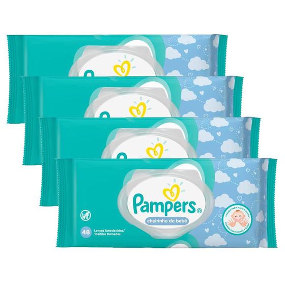 Imagem de Kit Toalhinhas Umidecidas Pampers Regular com 192 Unidades