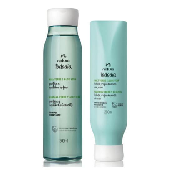 Imagem de Kit Tododia Hidratante: Shampoo 300ml + Condicionador 280ml Maçã Verde e Aloe Vera Natura