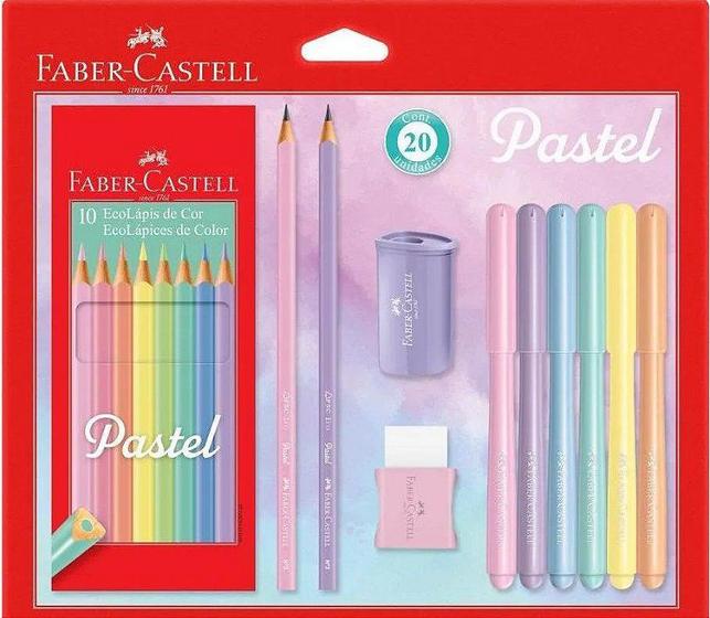 Imagem de Kit Tom Pastel com 20 itens - Faber Castell