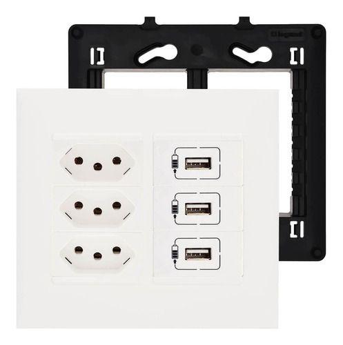 Kit Tomada 10a 4x4 Tripla Monobloco + 3 Usb Pial Plus Menor preço em Kit Tomada 10a 4x4 Tripla Monobloco + 3 Usb Pial Plus