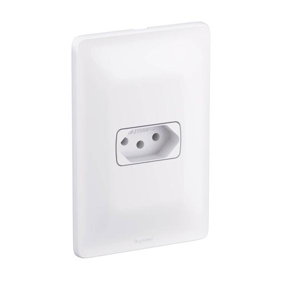 Imagem de Kit Tomada 10A com Suporte e Placa 4x2 Branco PIAL Zeffia Legrand
