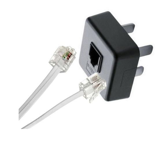 Kit Tomada Modular Macho + Fio Telefone Rj11 1.6 Metro Menor preço em Kit Tomada Modular Macho + Fio Telefone Rj11 1.6 Metro