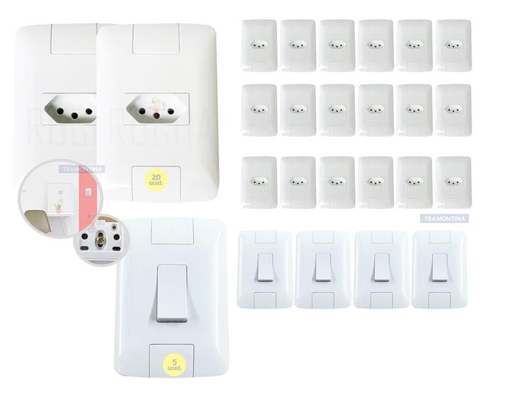 kit Tomadas e interruptores casa Completa Tramontina ARIA ( 20 tomadas ...