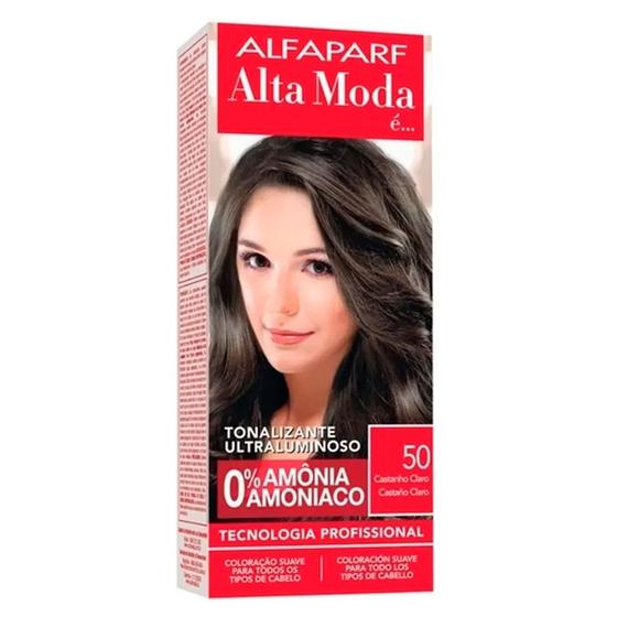 Imagem de Kit Tonalizante Alfaparf Alta Moda Castanho Claro 50