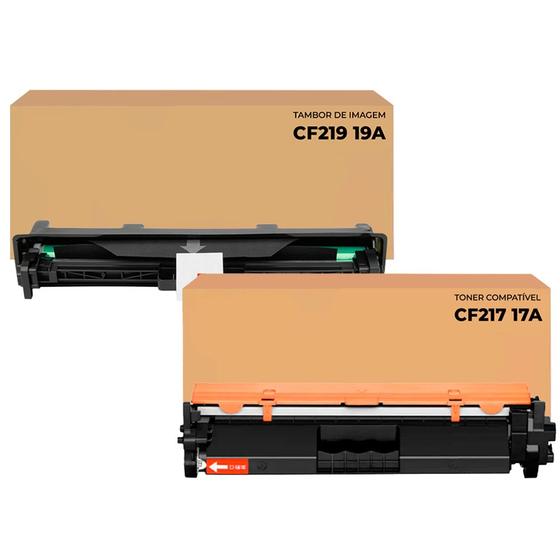 Imagem de Kit Toner 17A CF217A + Unidade de Imagem 19A CF219A Compatível para impressora HP M-102W