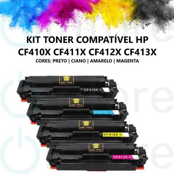 Imagem de Kit Toner Compatível Cf410x Cf411x Cf412x Cf413x  M452DN M452DW M452NW M477FDN M477FDW