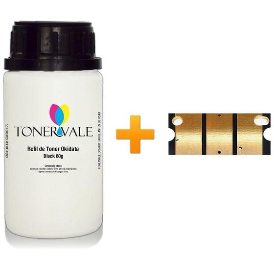 Imagem de Kit Toner Refil + Chip TankFull Para Okidata C110 MC160 C130 - 44250716 Black Dose Única