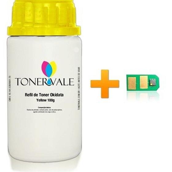 Imagem de Kit Toner Refil + Chip Toner TankFull Para Okidata C330 C330DN C331 MC361 C310 C530 MC362 MC561 - 44469701 Yellow Dose Ú