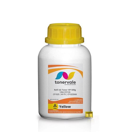 Imagem de Kit Toner Refil TankFull Para HP 126A CE312A Yellow + 16 Chip - HP CP1025 M175 CP1025NW M175A M175NW de 500g